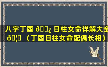 八字丁酉 🌿 日柱女命详解大全 🦟 （丁酉日柱女命配偶长相）